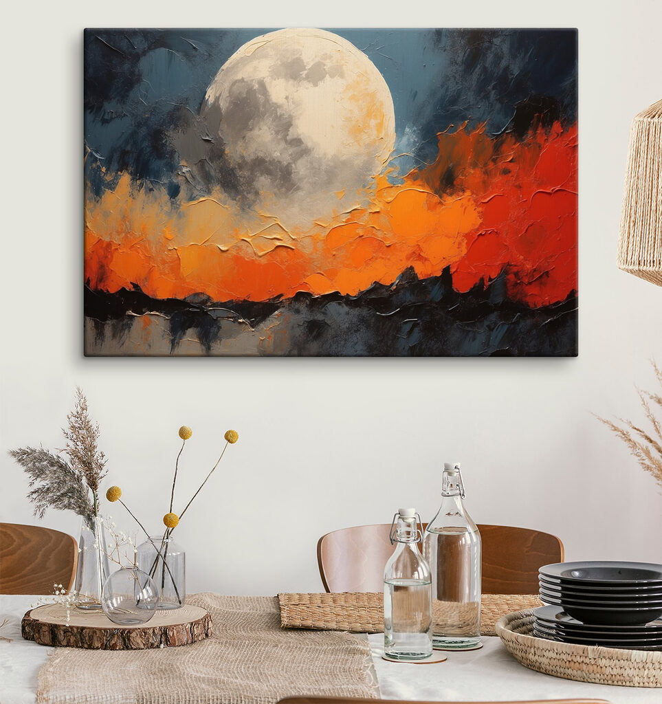 Lua sobre céu laranja — interior 3