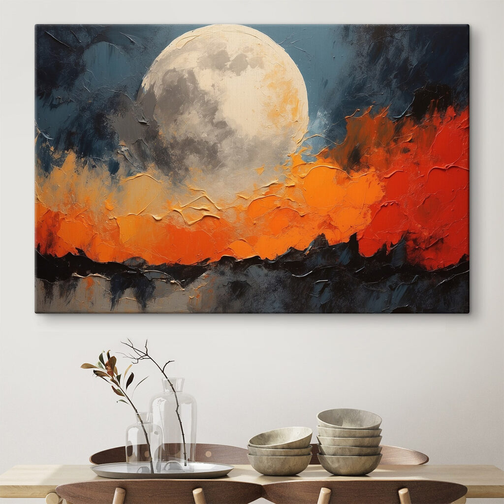 Lua sobre céu laranja — interior 1