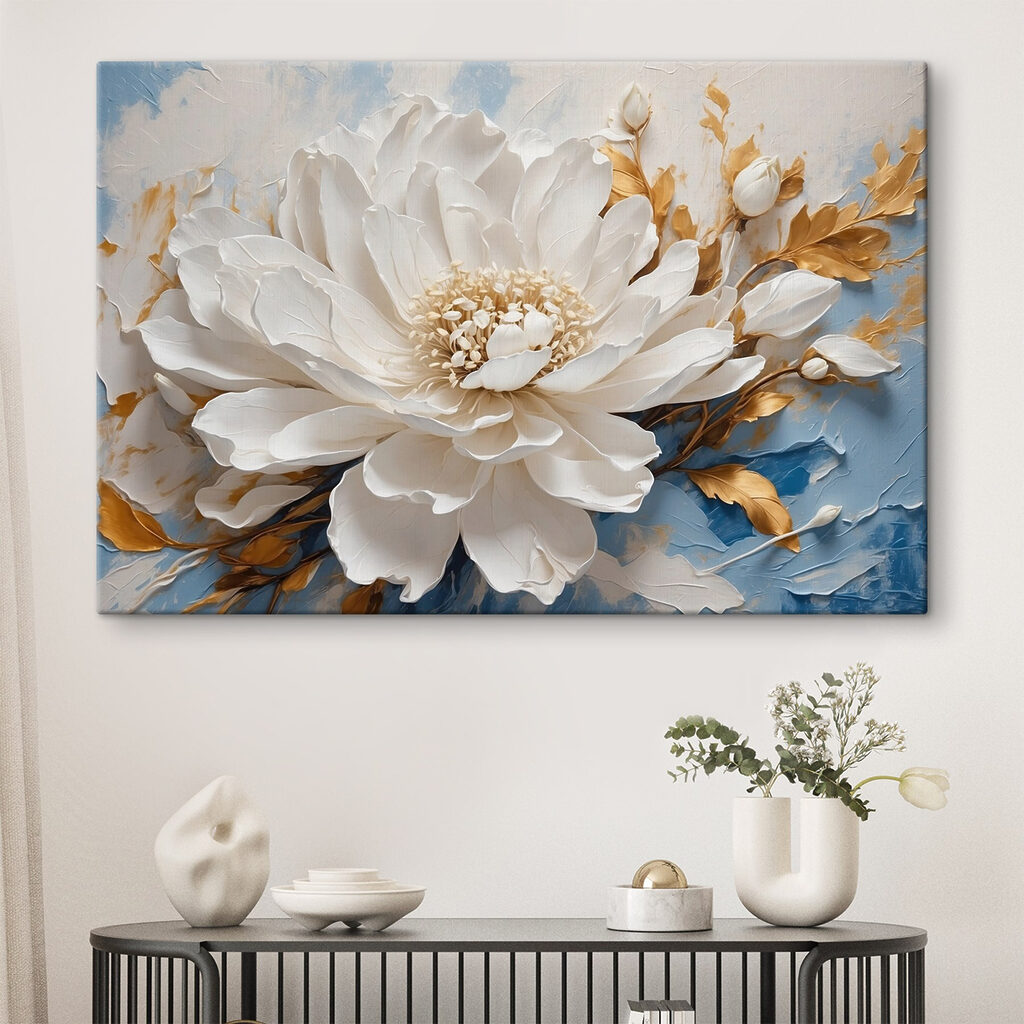 Flor entre folhas acastanhadas — interior 2