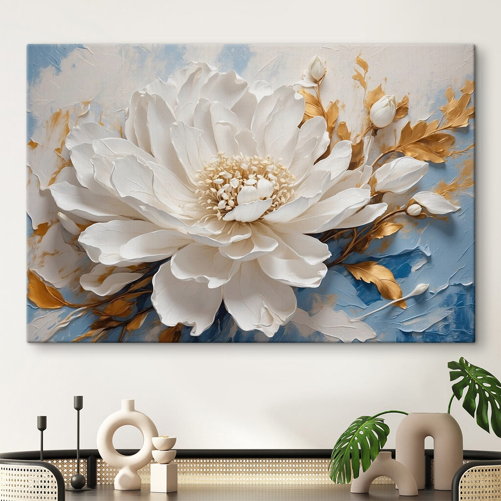 Flor entre folhas acastanhadas — interior 3