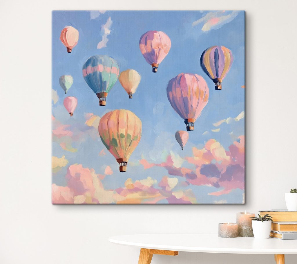Balões pastel no céu — interior 3
