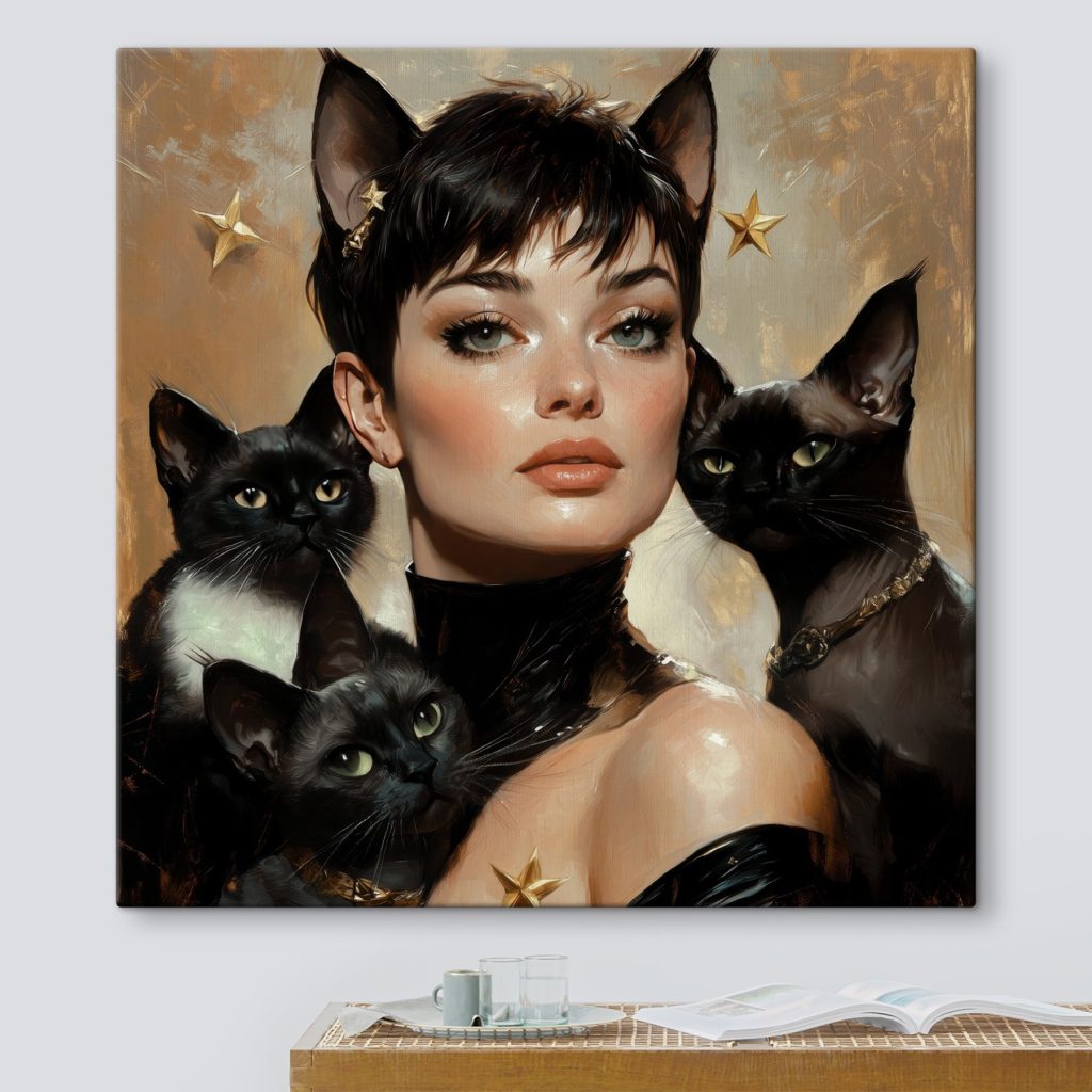 Retrato com gatos pretos — interior 3