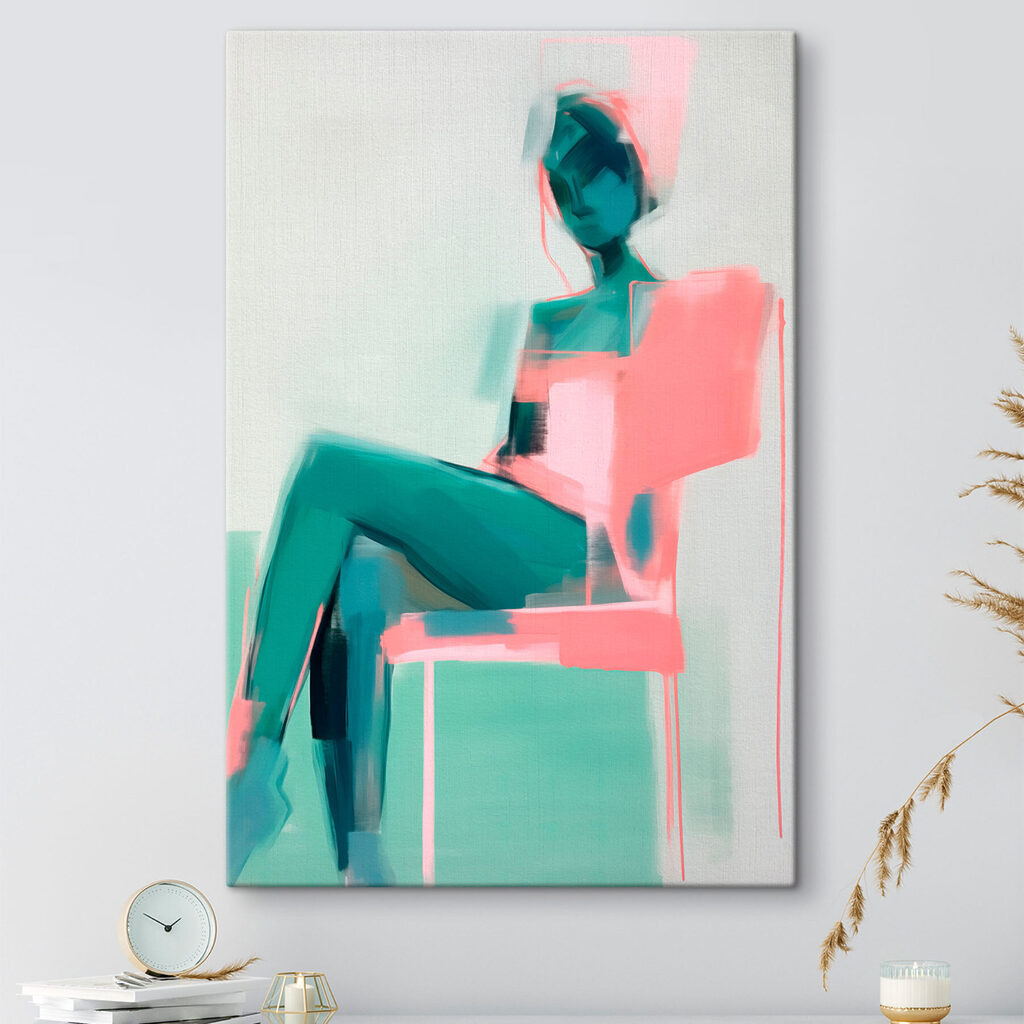 Figura em rosa-menta — interior 1