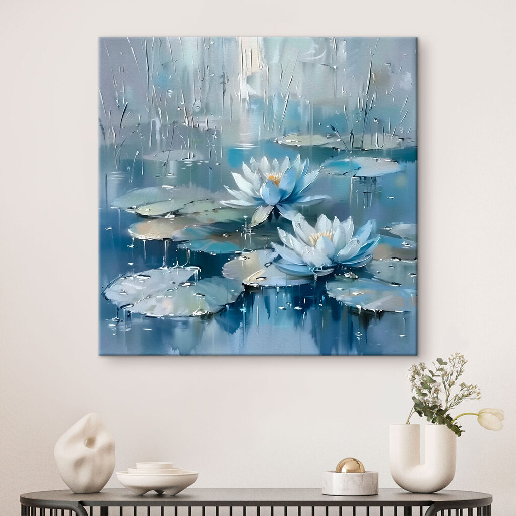 Nenúfares em azul suave — interior 1