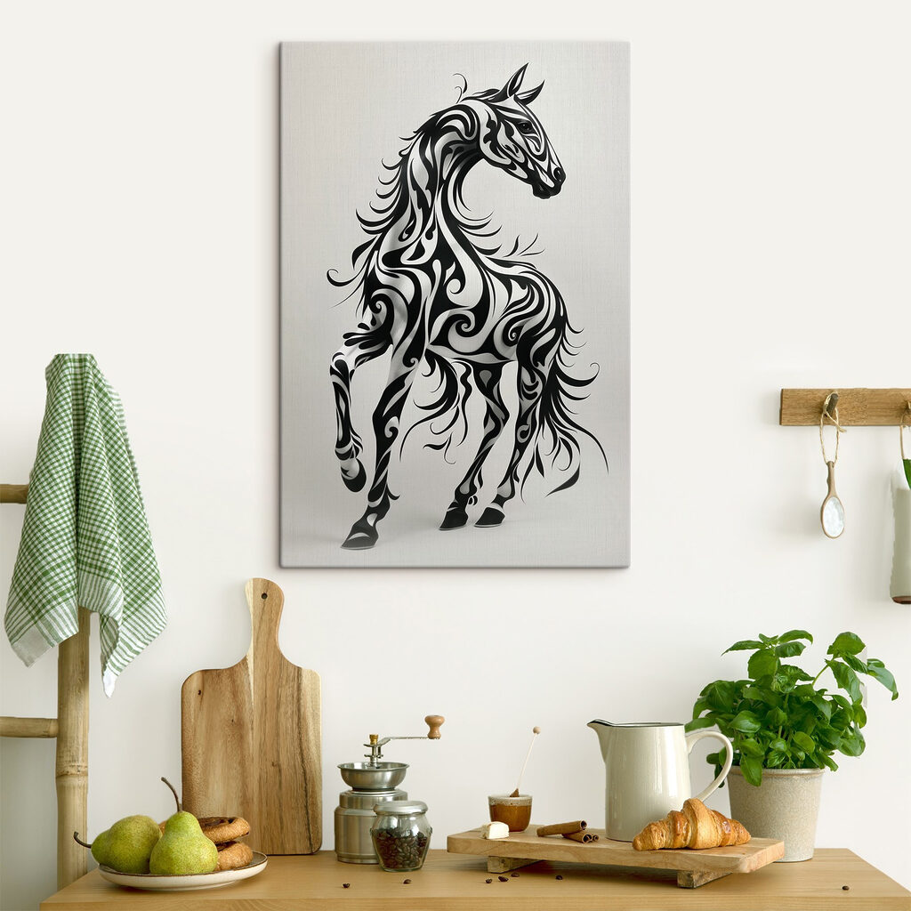 Cavalo de linhas negras — interior 1