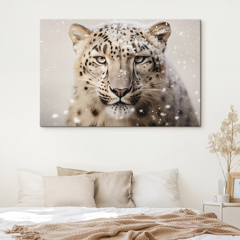 Leopardo-das-neves entre flocos — interior 2
