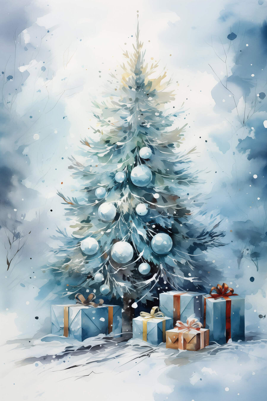 Árvore de Natal azul — design completo