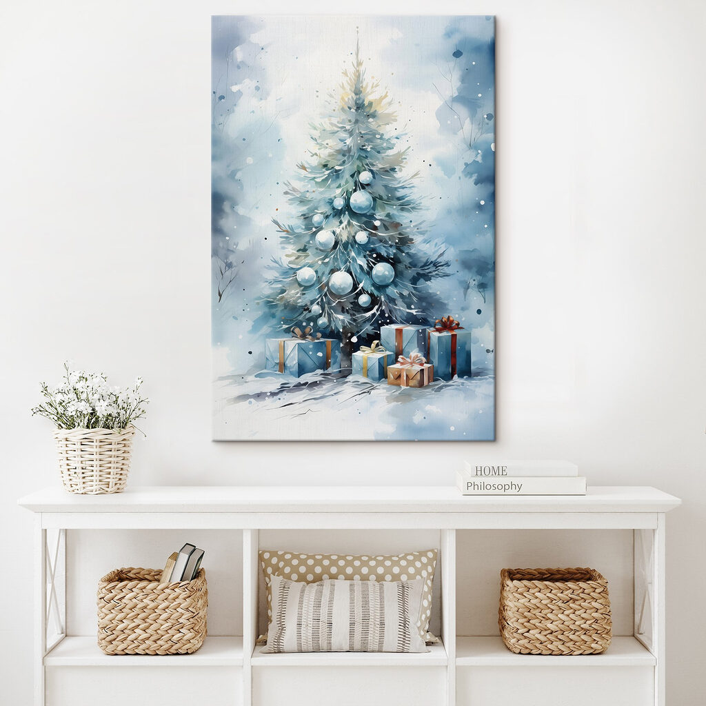Árvore de Natal azul — interior 1