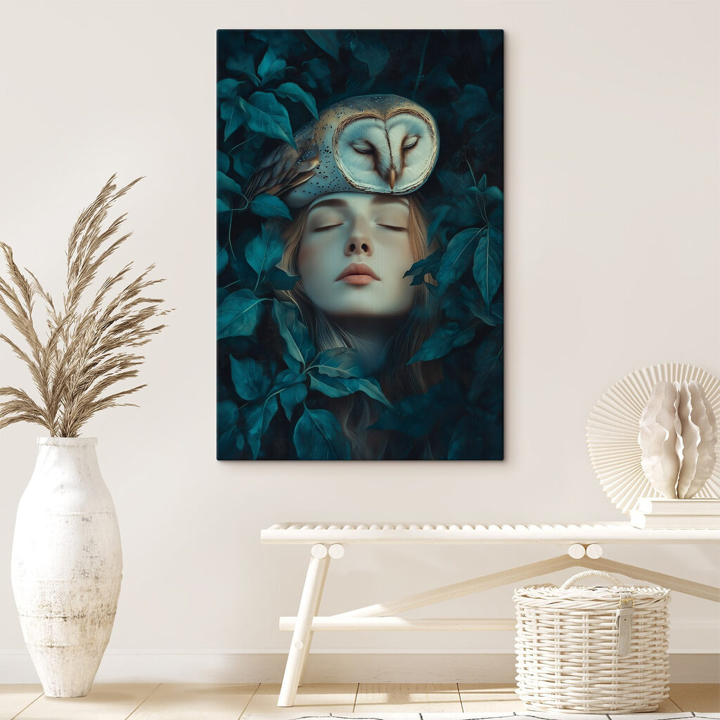 Coruja sobre olhos fechados — interior 2