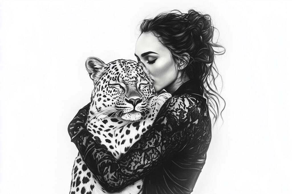 Abraço com um leopardo — design completo
