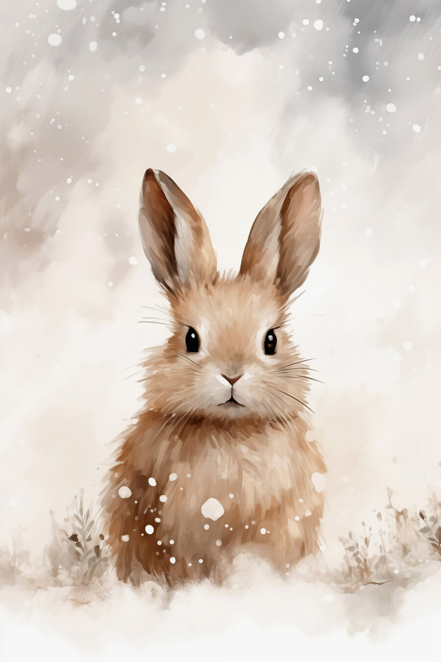 Coelhinho na neve — design completo