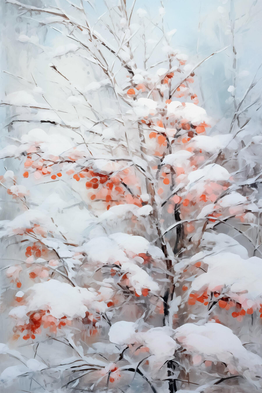 Neve em folhas ferruginosas — design completo