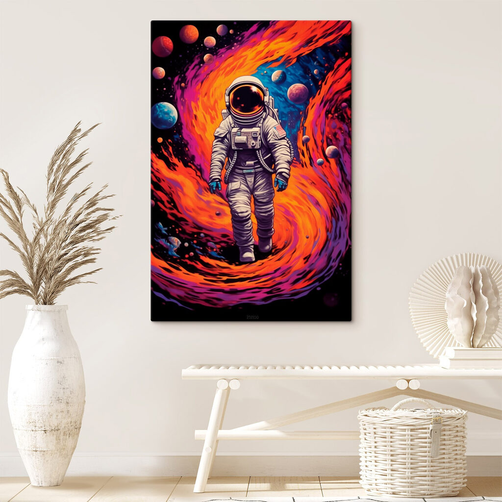 Astronauta no portal colorido — interior 2