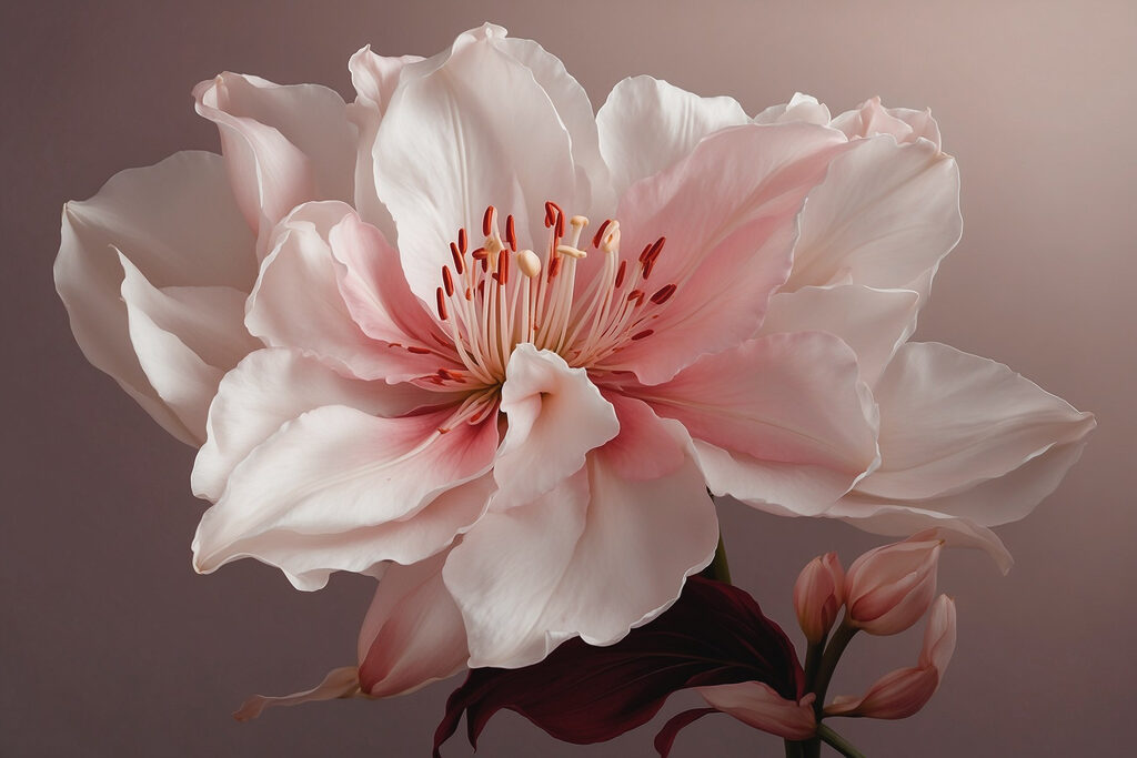 Flor rosa e branca — design completo