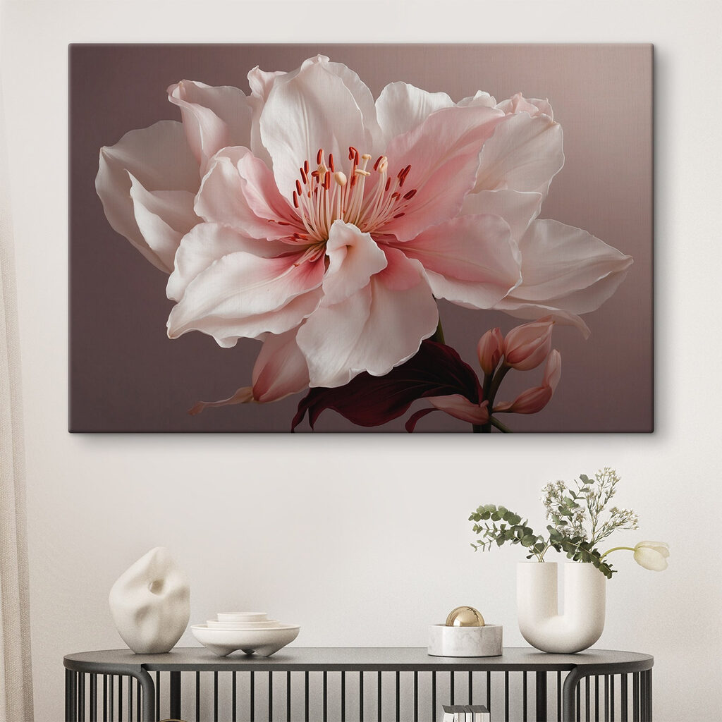 Flor rosa e branca — interior 2