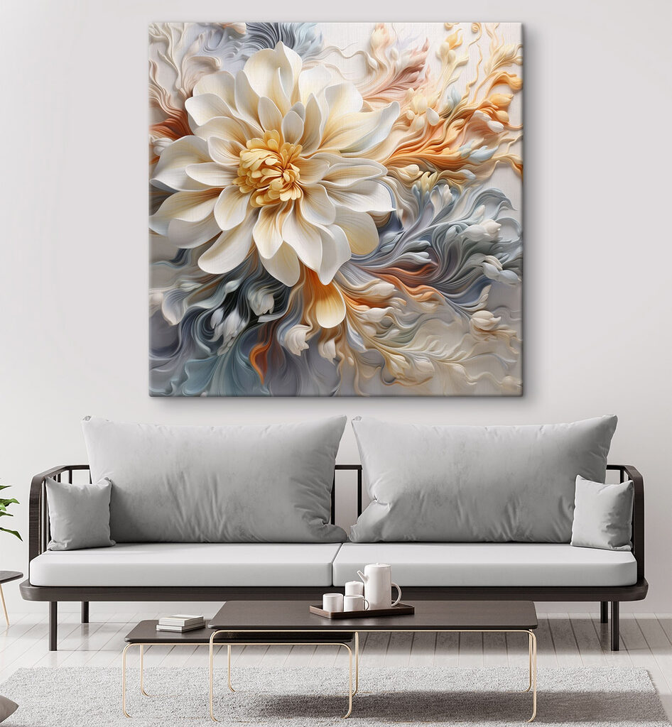 Flor creme em caracóis num interior