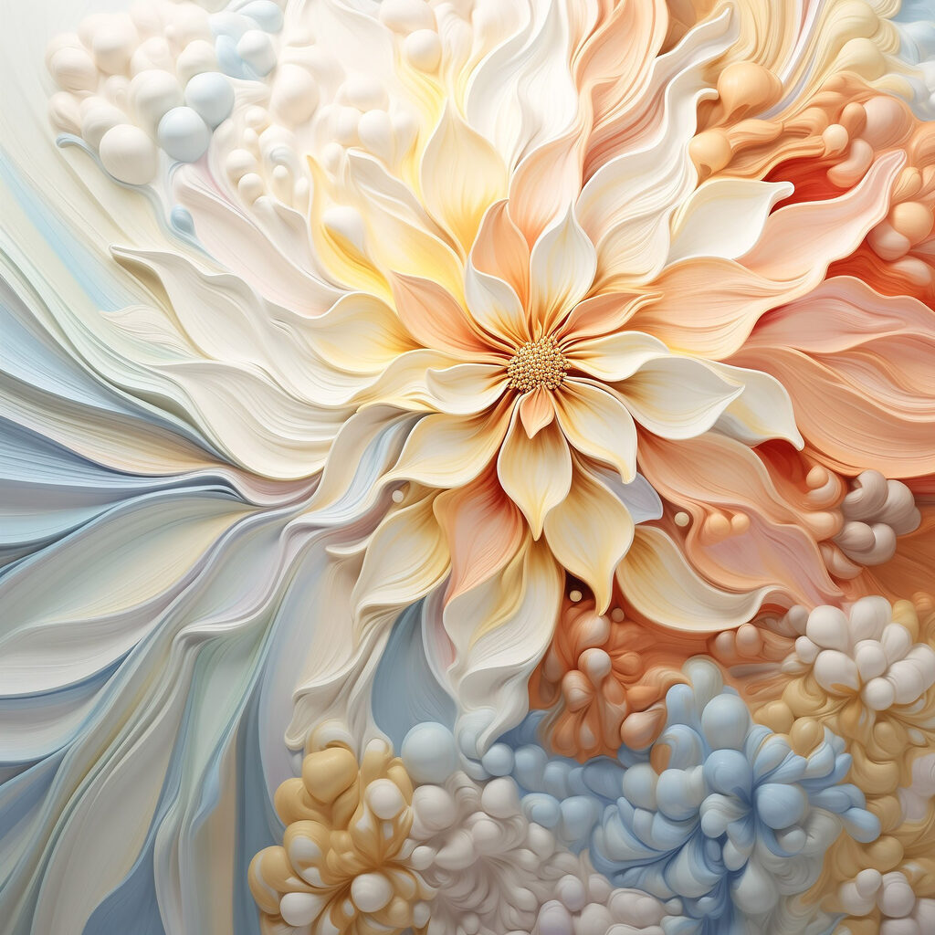 Flor em tons pastel — design completo