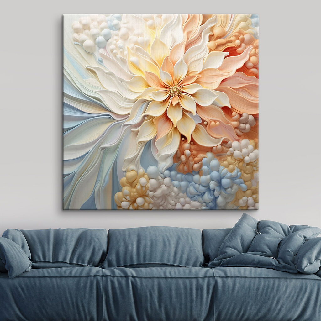 Flor em tons pastel — interior 2