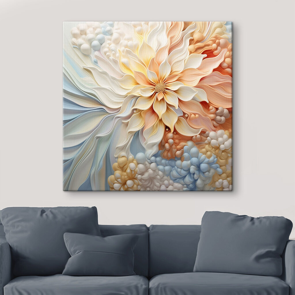 Flor em tons pastel — interior 1