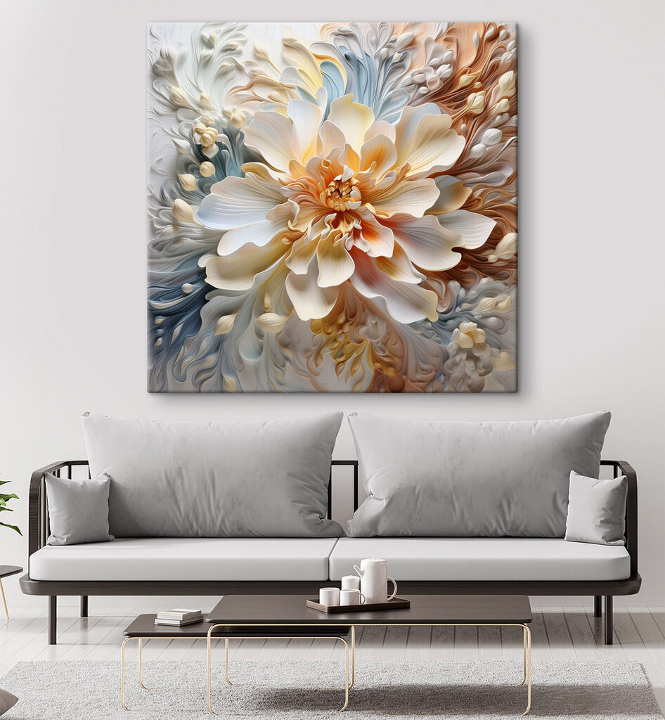 Flor entre linhas onduladas — interior 2