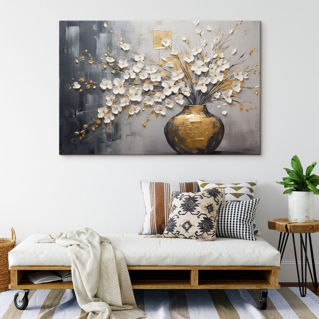 Ramo branco em dourado — interior 2
