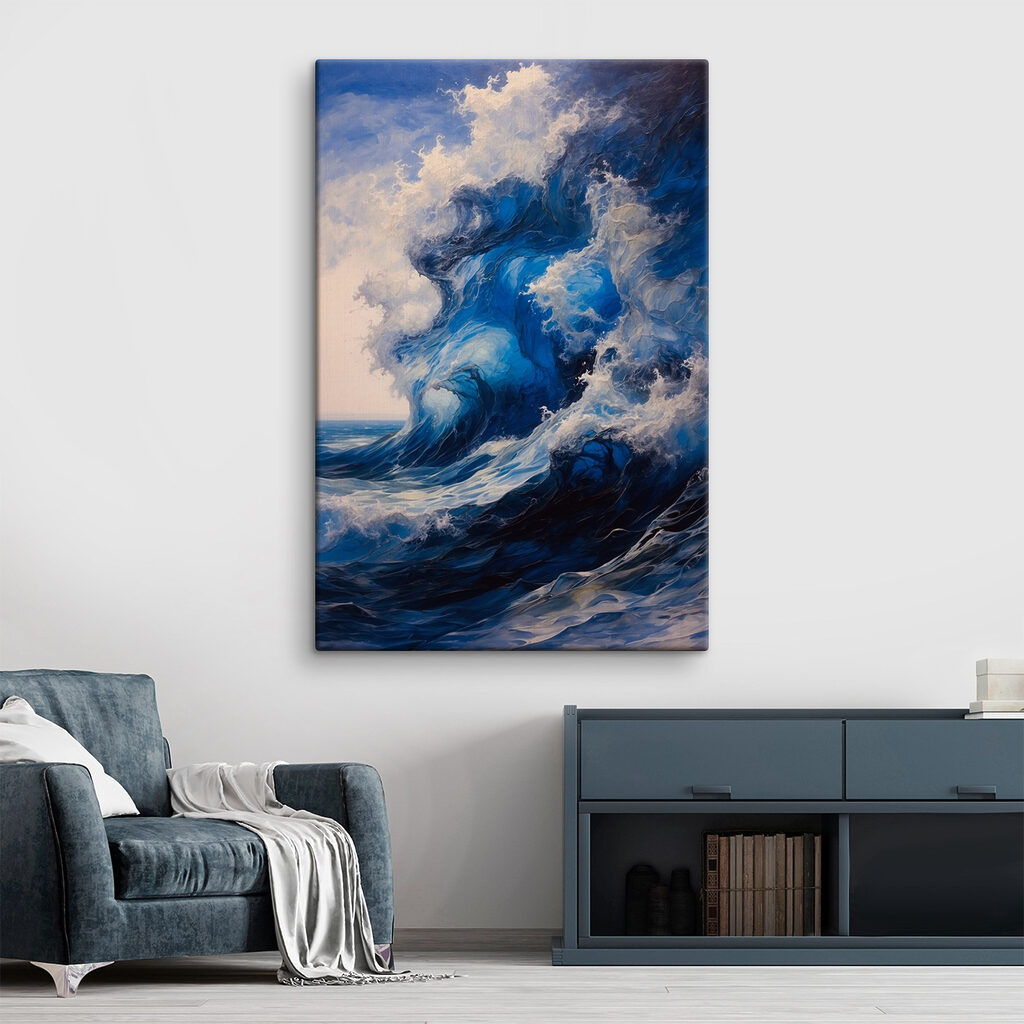 Onda azul sob nuvens — interior 2