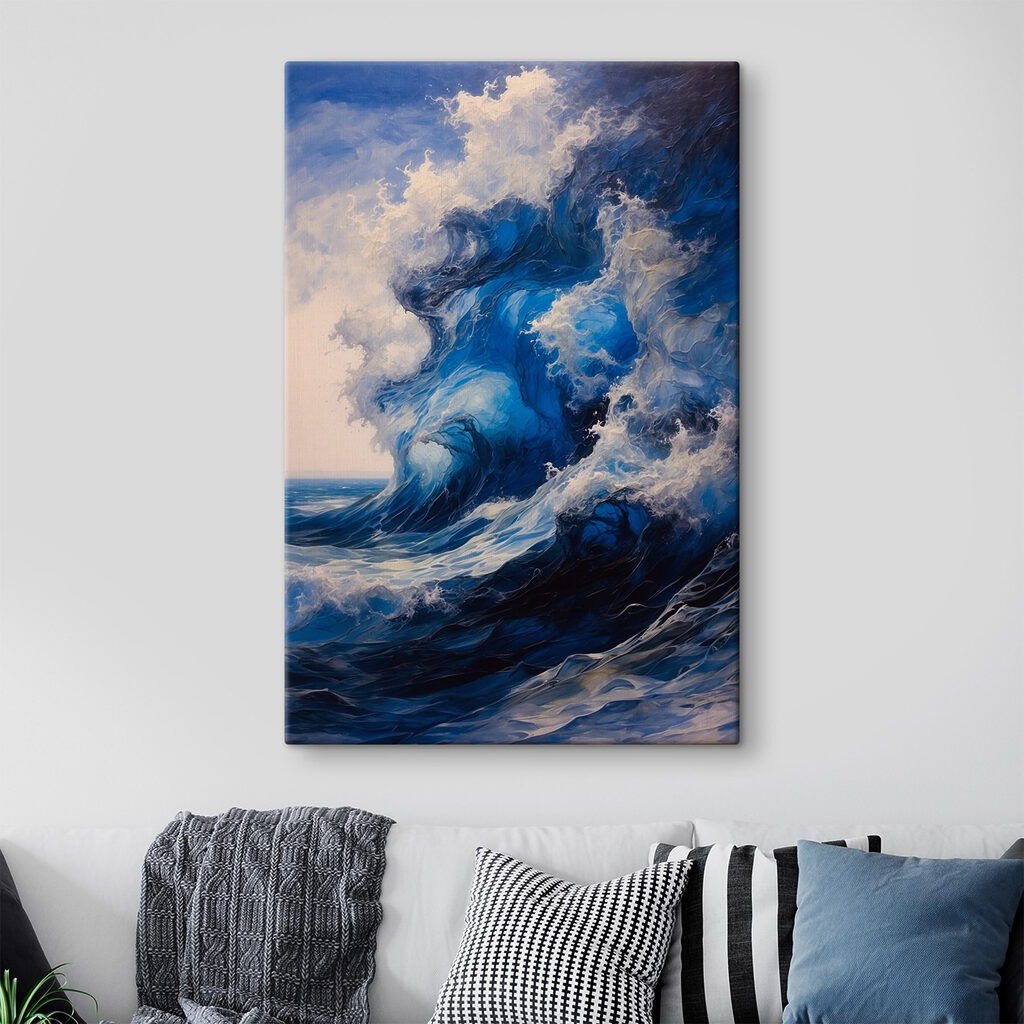 Onda azul sob nuvens — interior 1