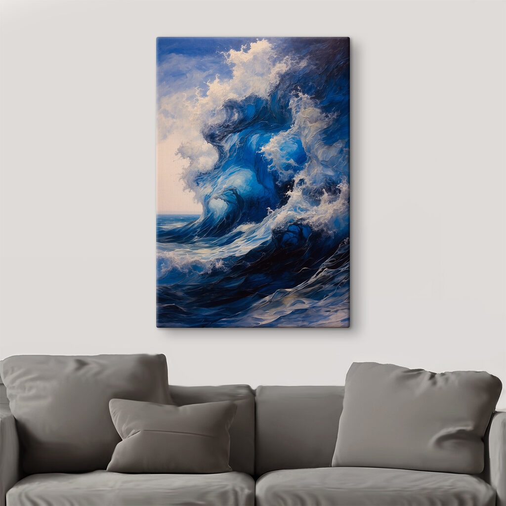 Onda azul sob nuvens — interior 3