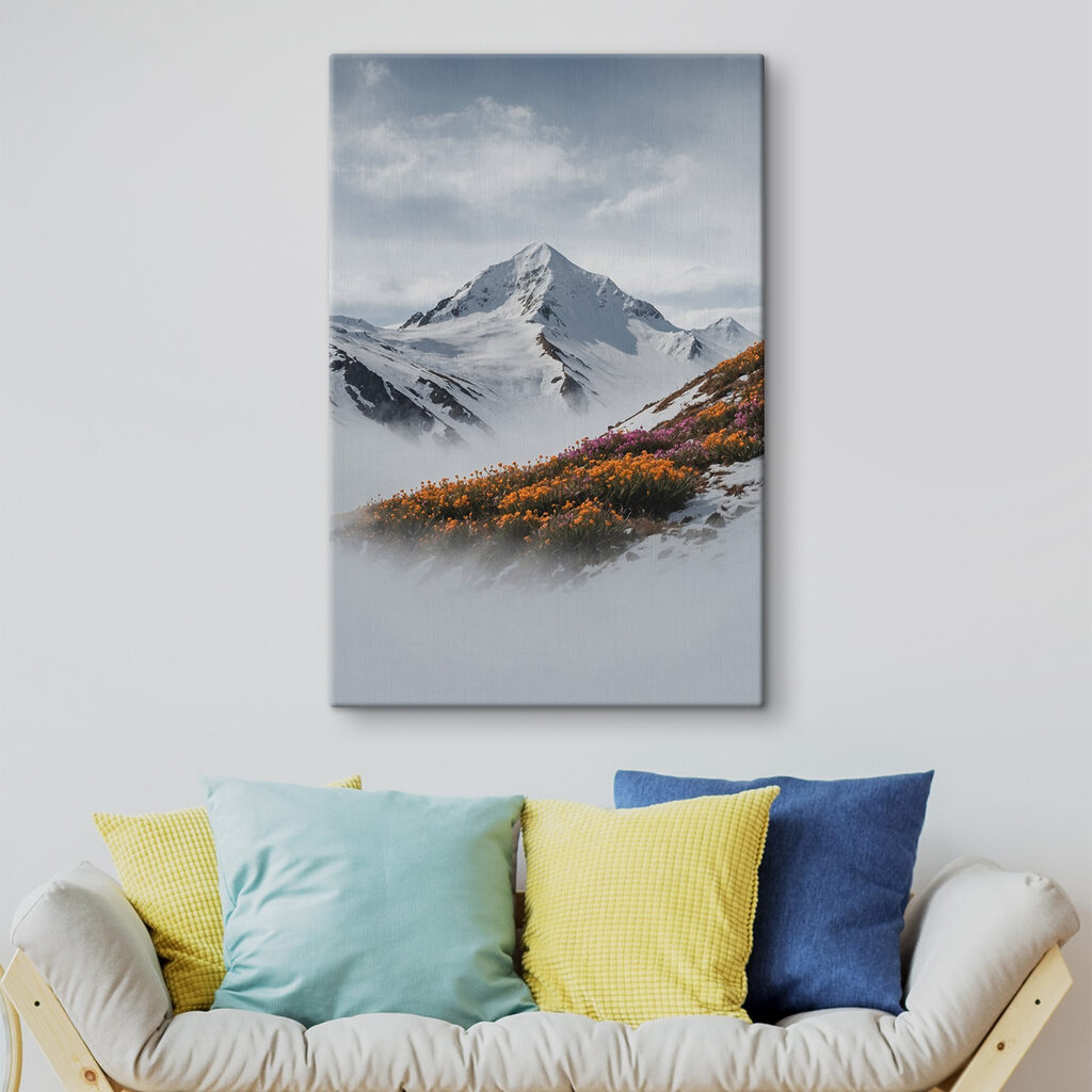 Cume nevado no outono — interior 2
