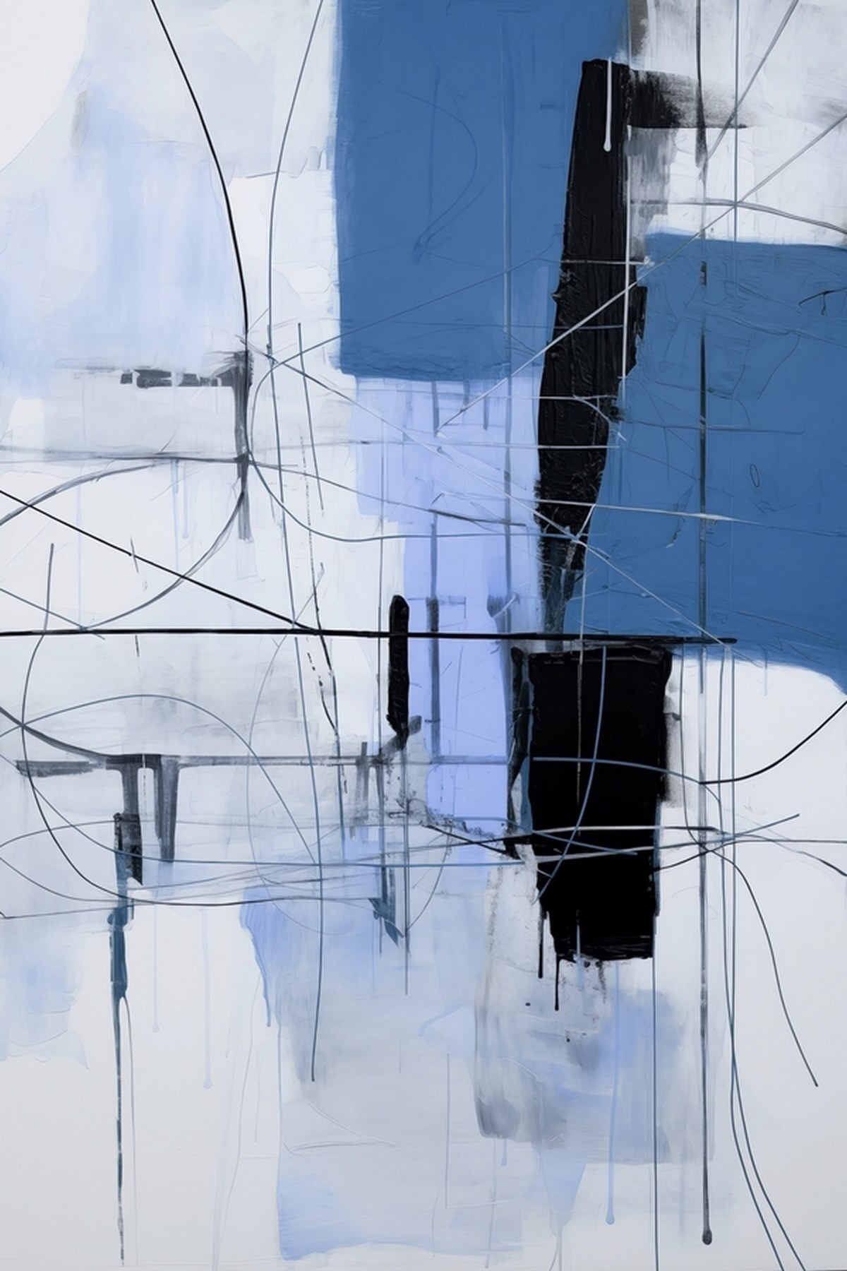 Azul e linhas negras — design completo