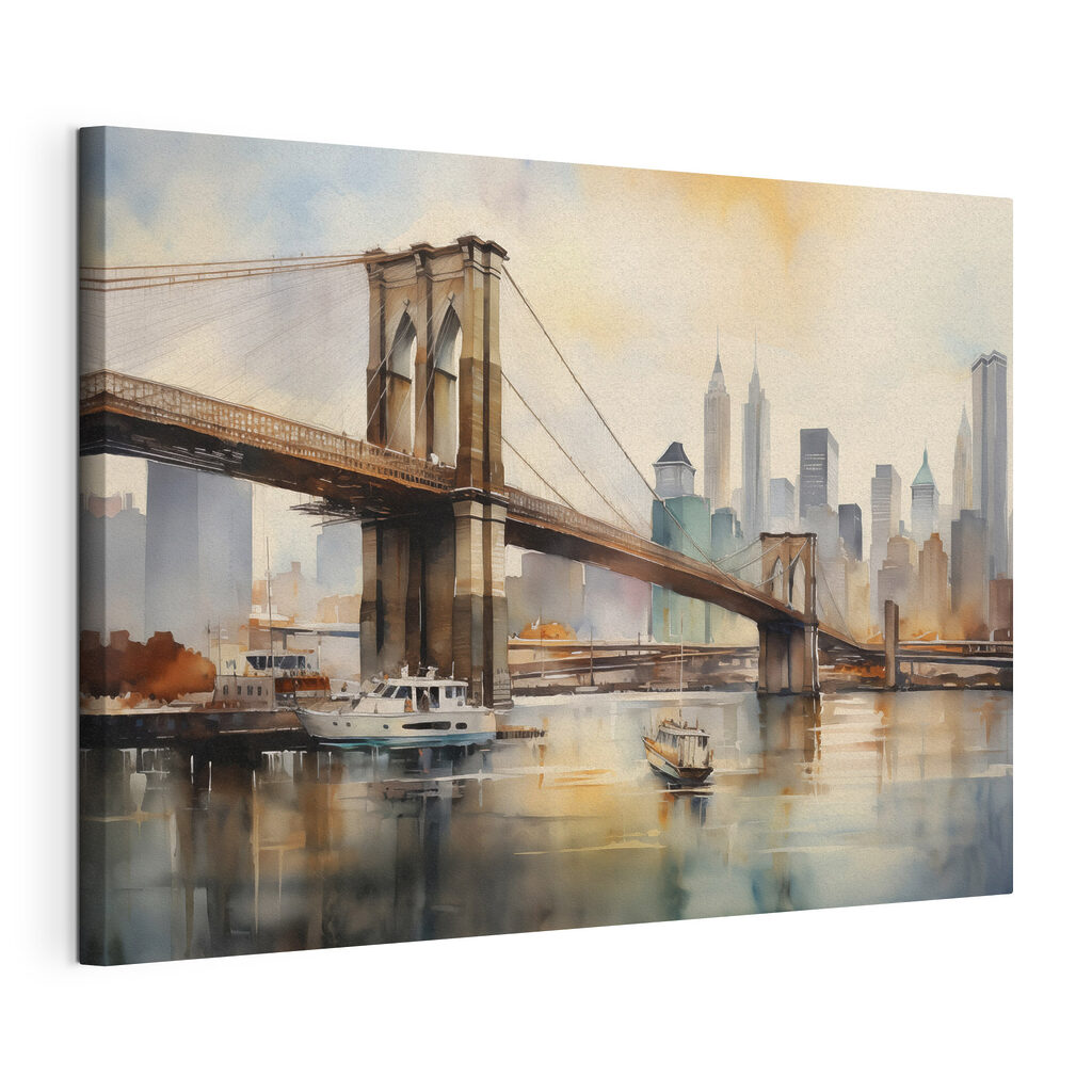 Ponte do Brooklyn, tela esticada e borda contínua