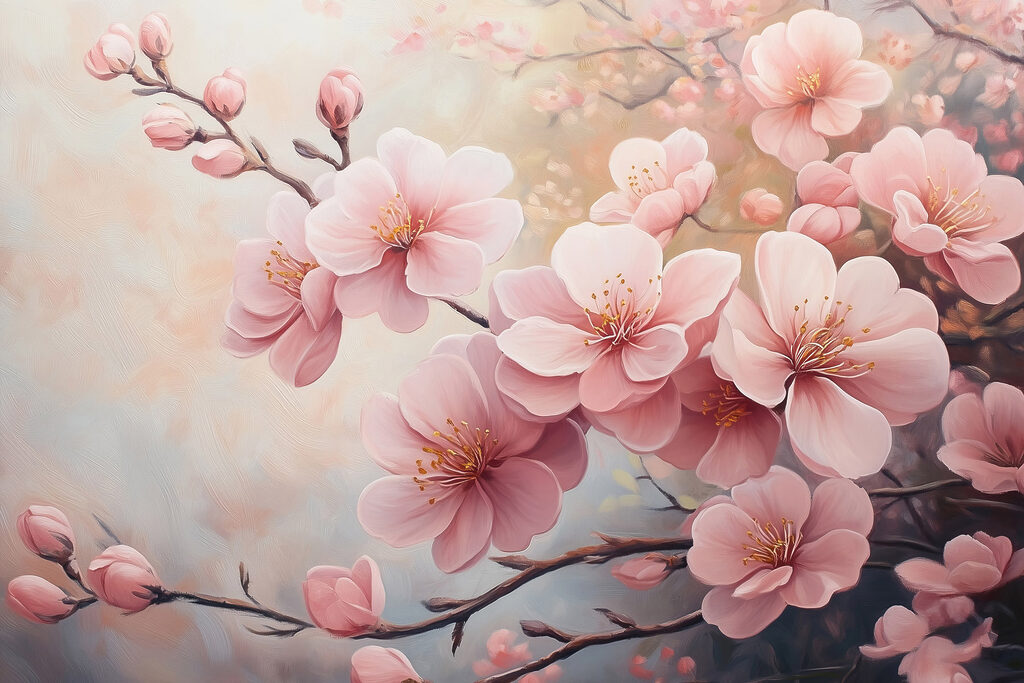 Flores rosa a abrir — design completo