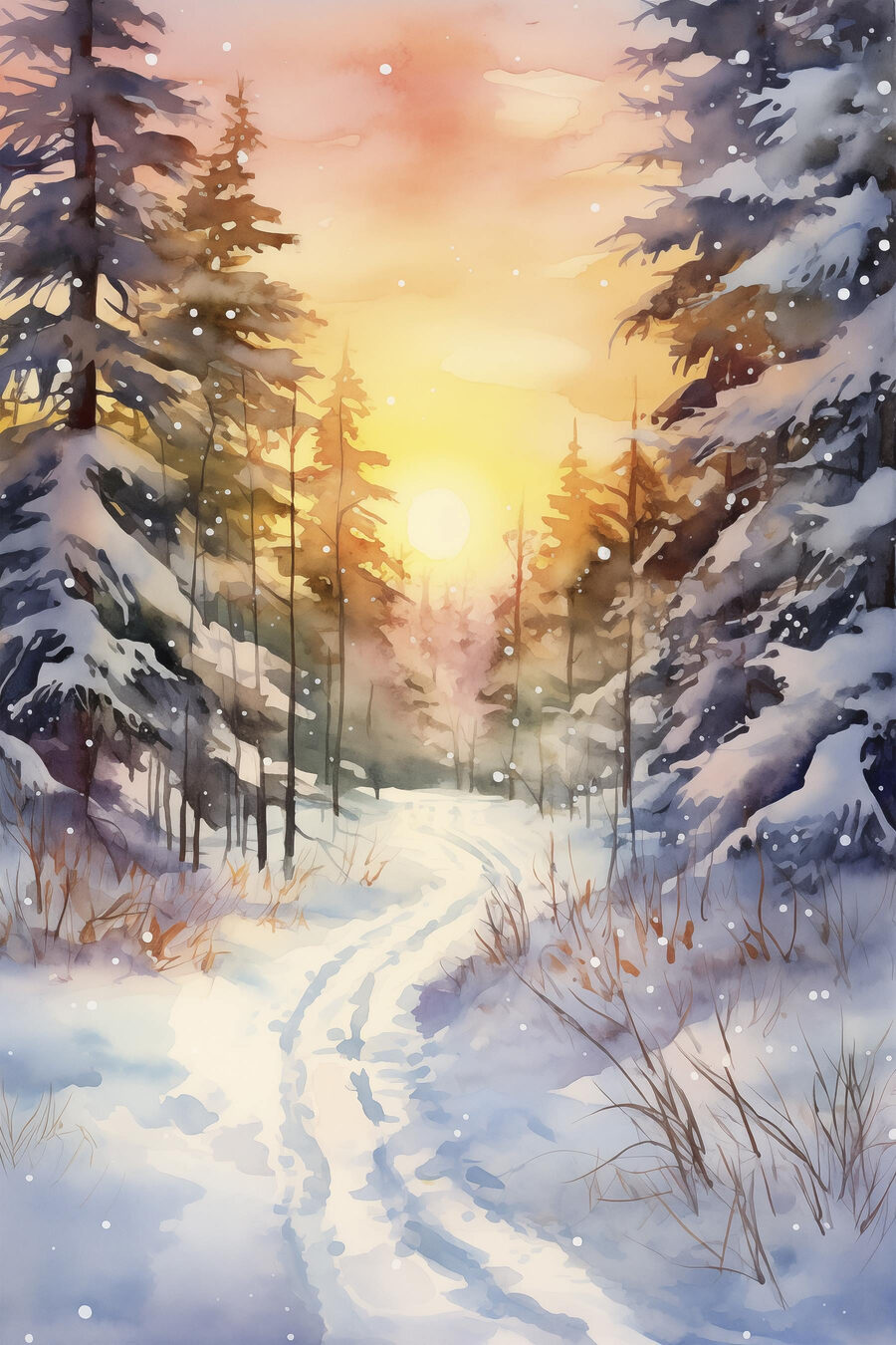 Neve em luz dourada — design completo