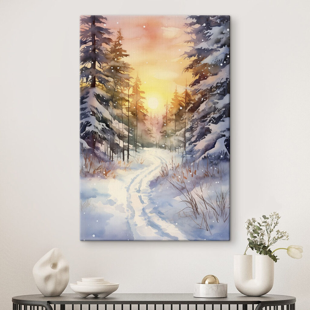 Neve em luz dourada — interior 1