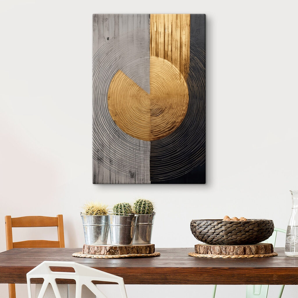 Círculo dourado entre anéis — interior 1