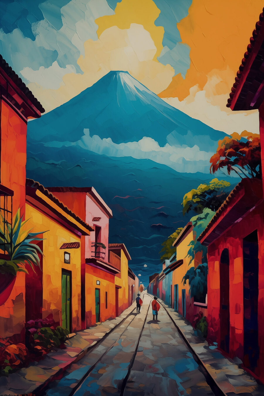 Rua para o vulcão — design completo