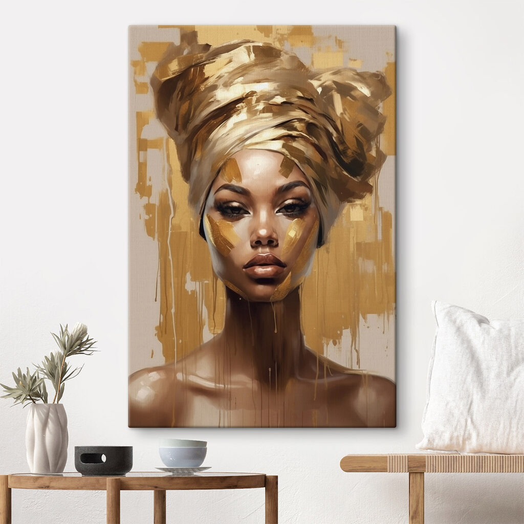 Retrato com lenço dourado — interior 1
