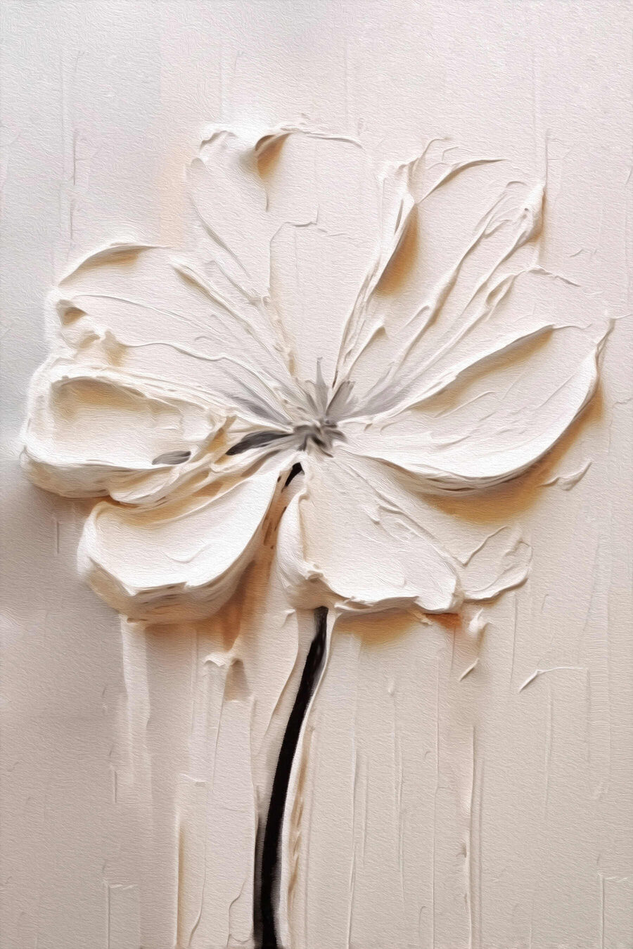 Flor branca em haste — design completo