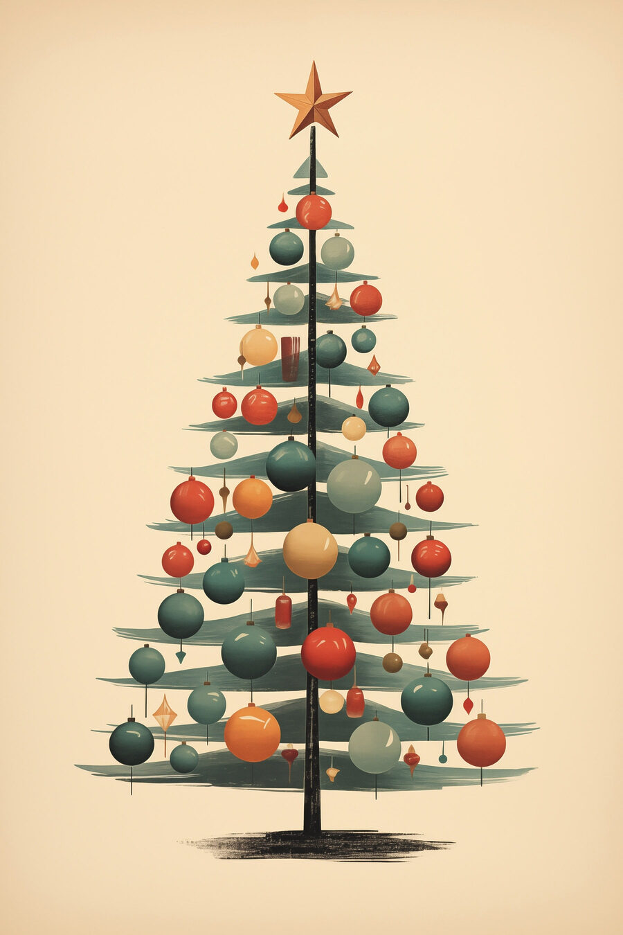 Árvore de Natal colorida — design completo