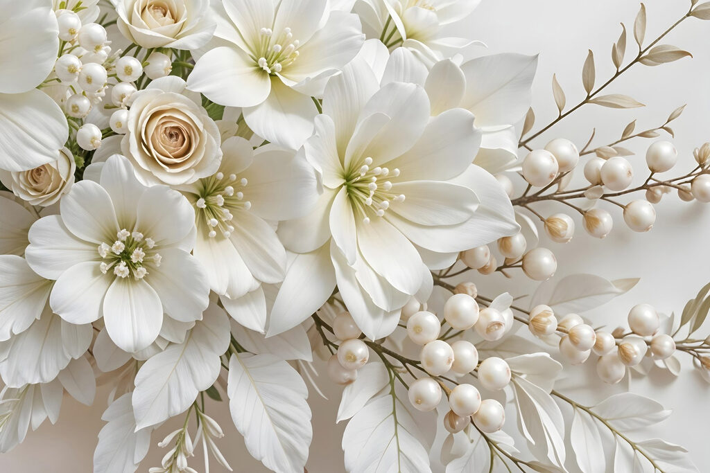 Flores cor de marfim — design completo