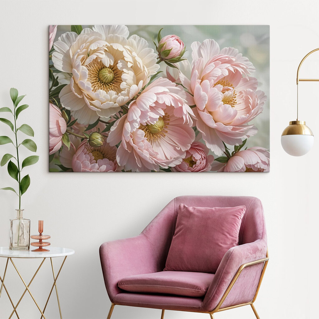 Peónias em rosa claro — interior 1