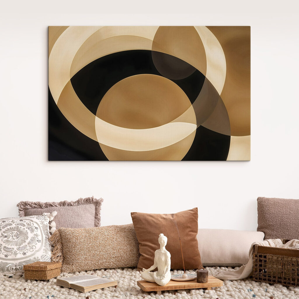 Círculos em castanho dourado — interior 1