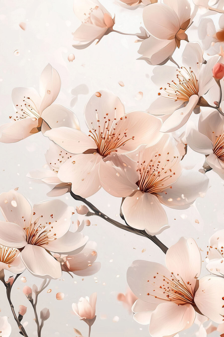 Flores em ramos escuros — design completo