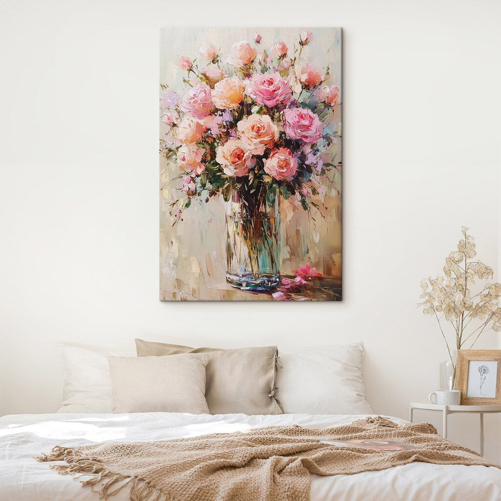 Rosas em pinceladas claras — interior 1