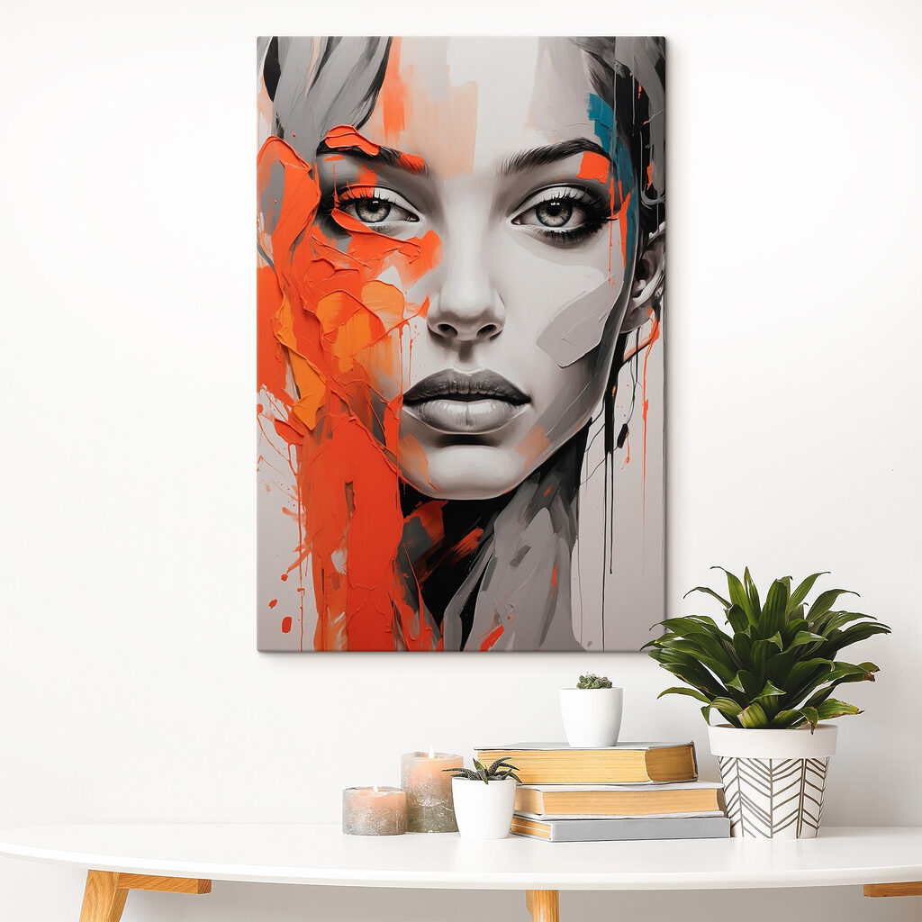 Olhar cinzento entre laranja — interior 3