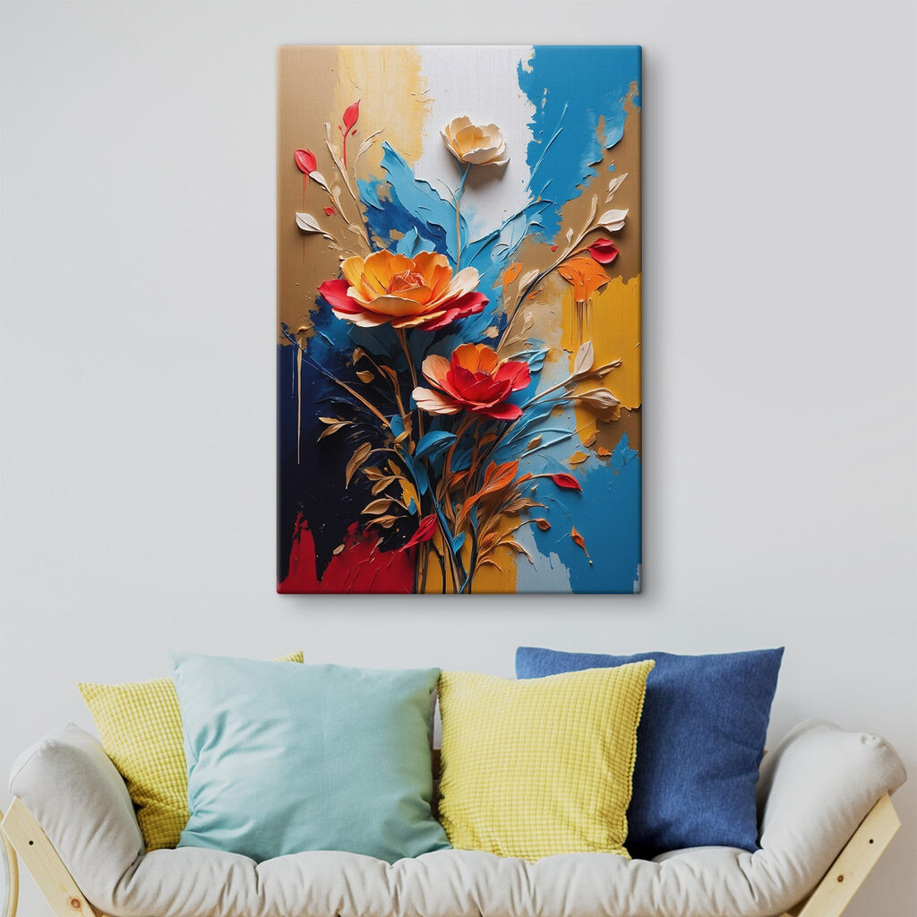 Flores laranja entre cores — interior 2