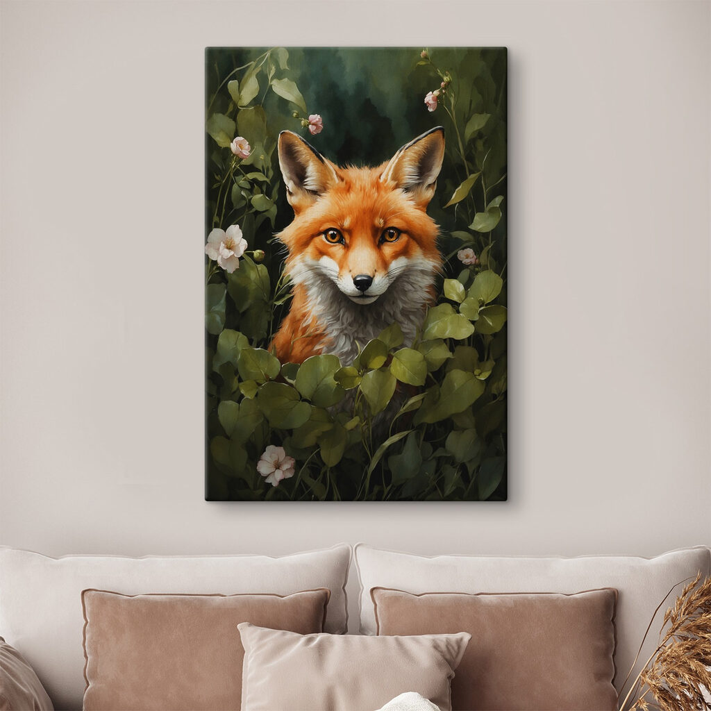 Raposa entre folhagem — interior 2