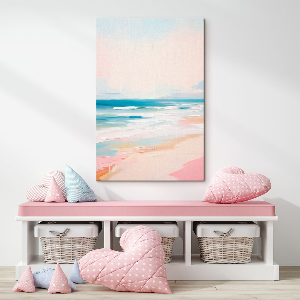 Praia em tons pastel — interior 1