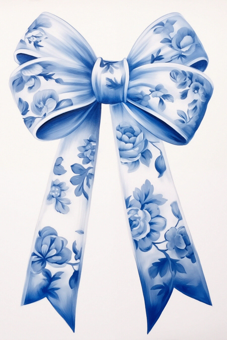 Laço com padrão azul — design completo