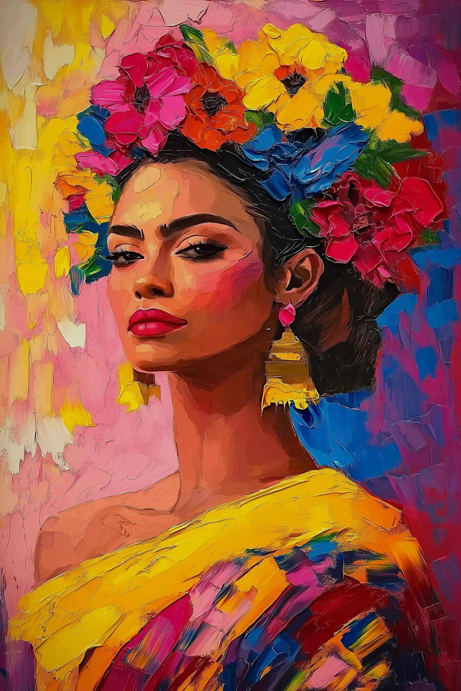 Coroa de flores coloridas — design completo